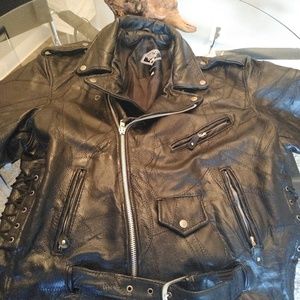 Leather jacket, biker style
